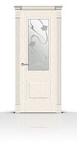 Дверь СитиДорс модель Элеганс-1 цвет Ясень белый стекло Очарование
